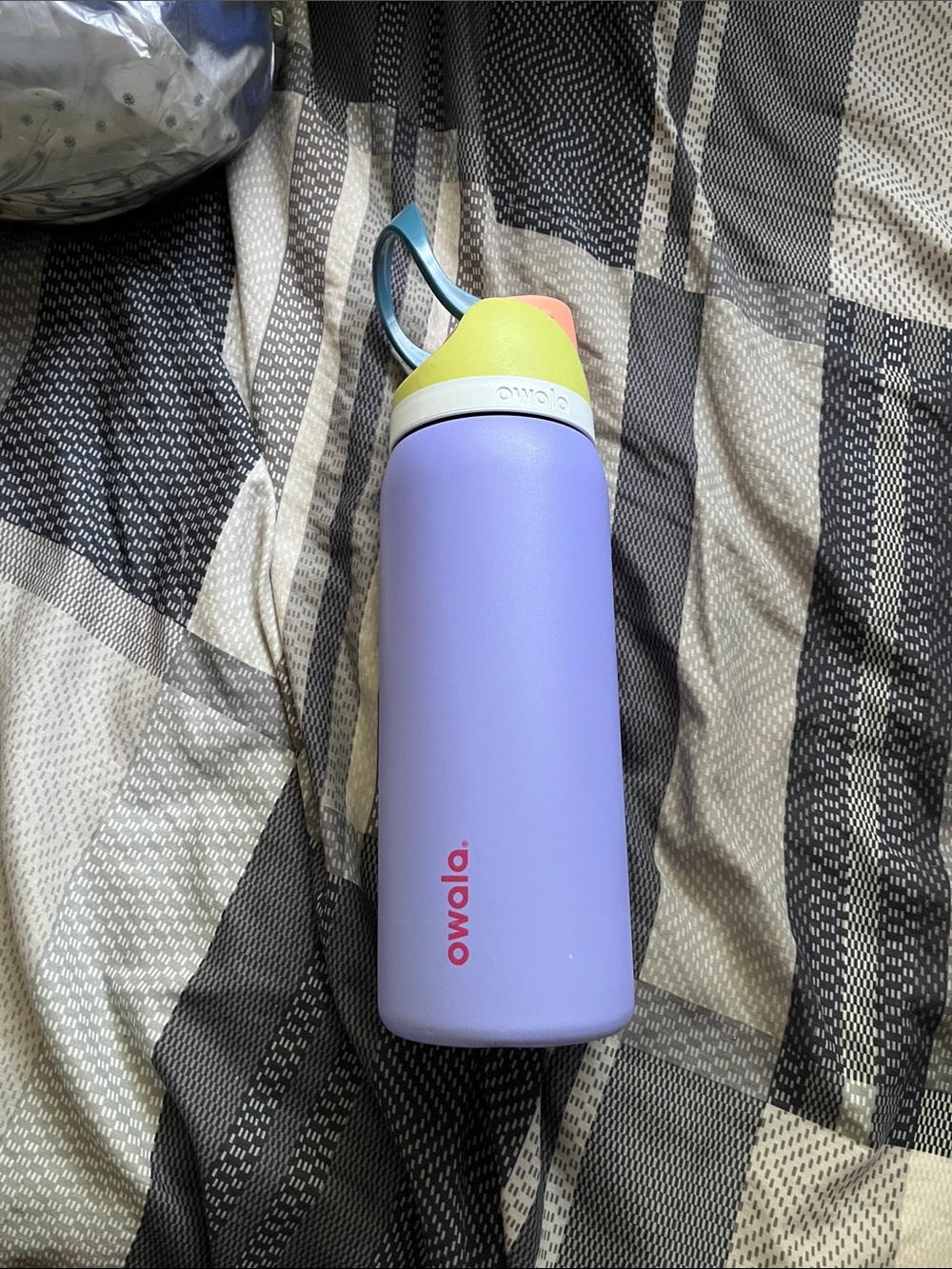 Owala Purple Water Bottle with Colorful Lid